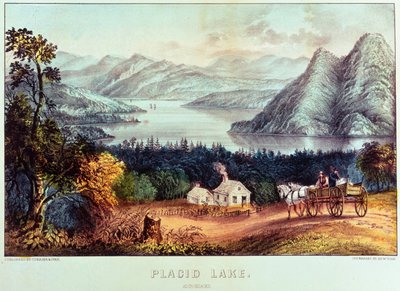 Placid Lake, Adirondacks by N. and Ives, J.M. Currier